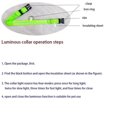 Pet Luxury Store™  - NYLON LED FLASHING COLLAR FOR DOGS